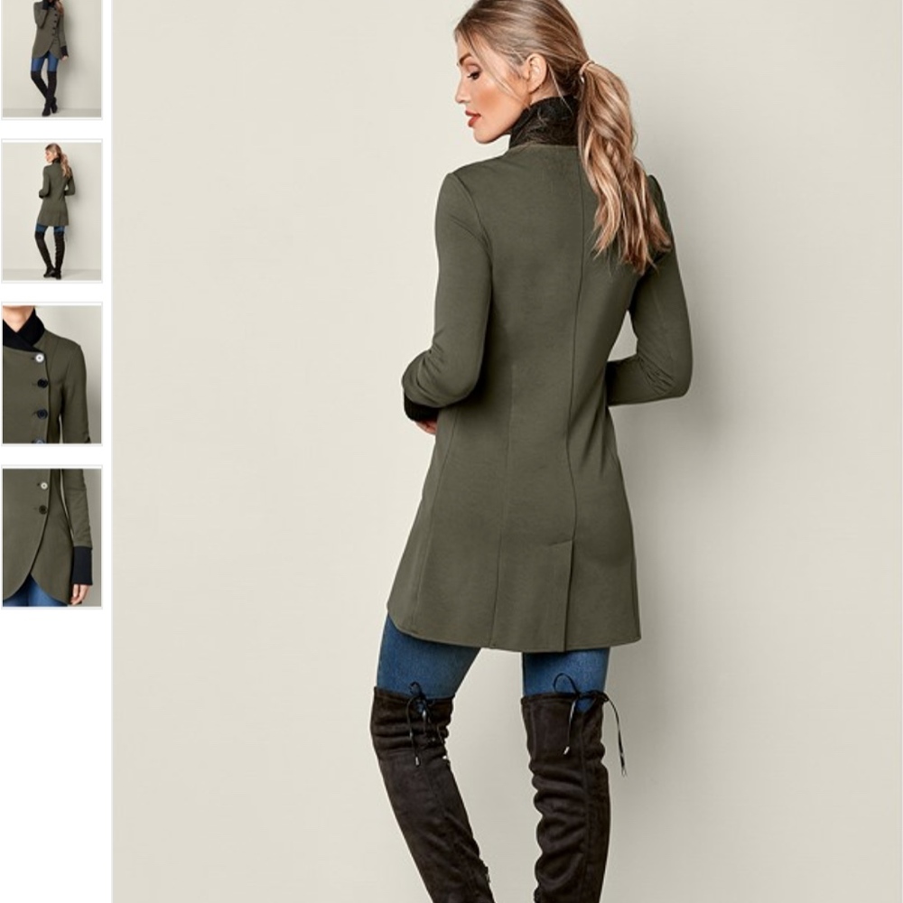 VENUS NEW Asymmetrical Button Jacket Navy Blue - Picture 7 of 8